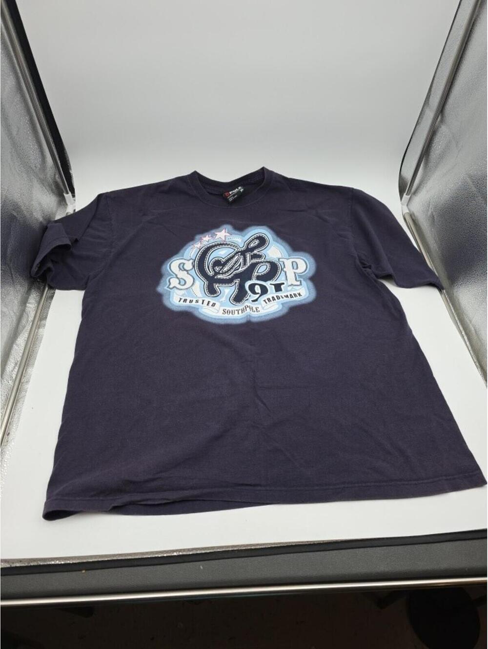 Vintage Southpole Shirt Men XL Blue Authentic Collection Casual Streetwear Puff